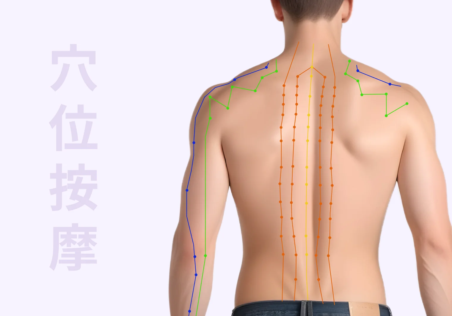 Body massage pressure points diagram